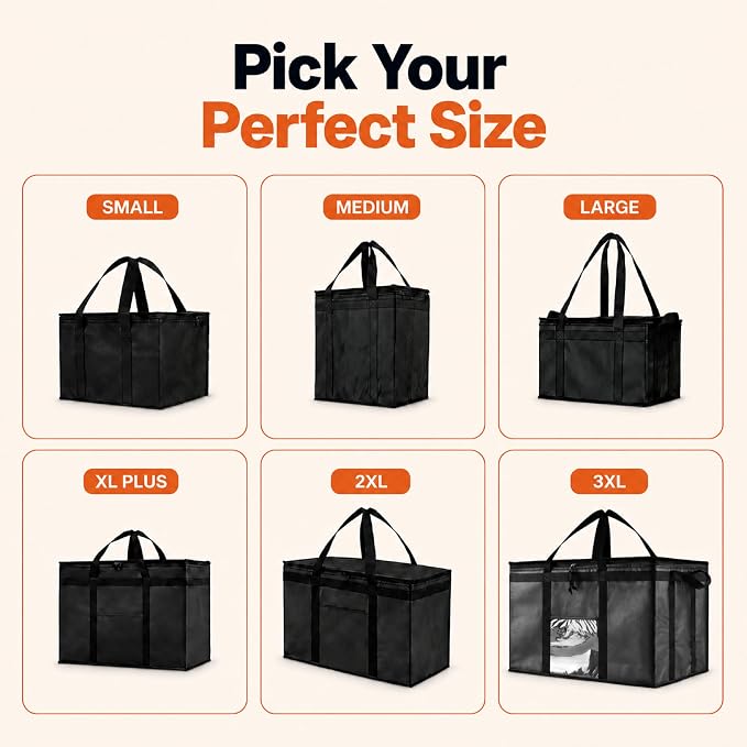 NZ home Insulated Food Bag, Portable Cooler Tote (3XL, Red, 1 Pack) | Large thermal bag, For cold & hot food, Soft sided cooler, Heavy duty carrier, Grocery shopping, Food delivery, Catering bag - Image 9