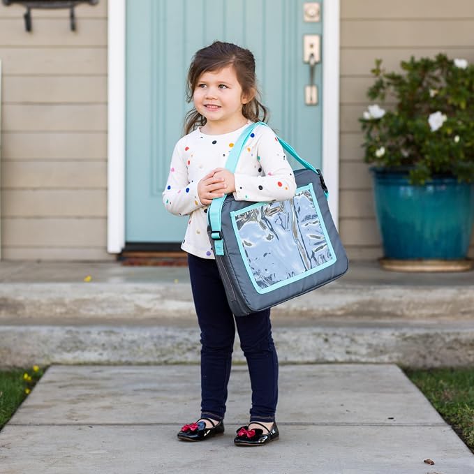 J.L. Childress 3-IN-1 Kids Car Travel Tray & Tablet Holder, Grey Teal - Image 5