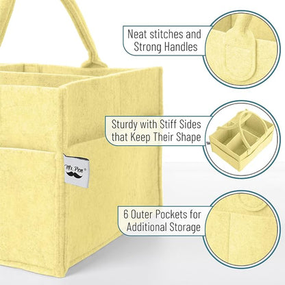 Mr. Pen- Baby Diaper Caddy Organizer, Lemon Glow | Nursery Storage Bin and Car Organizer for Diapers and Baby Wipes - Image 3