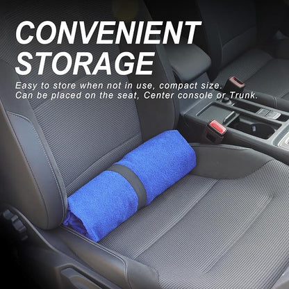 Sweat Towel Car Seat Cover Protector Front Seats for Gym Workout, Running, Swimming, Beach and Hiking, Waterproof Universal Seat Cover for Car, Trucks, Van & SUV (1, FSH-Blue/RED, Front) - Image 6