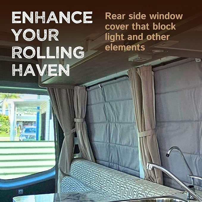 Living in a Bubble Insulated Blackout Rear Left Side Window Cover for Mercedes Sprinter Van Year 2007-2026 170" Length LWB & XLWB, NCV3 & VS30 (Bare Metal Frame) - Image 3
