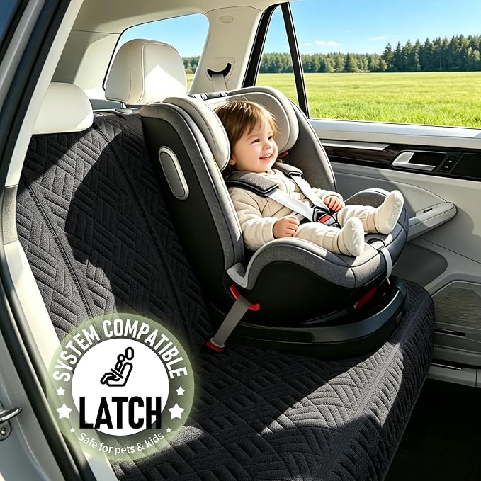 Dog Car Seat Cover for Back Seat, Waterproof 600D Oxford Protector | Non Slip Scratch Resistant Bench Cover, Easy to Clean, Fits Midsize SUVs/Trucks, 56 Inch, for Travel and Daily Use - Image 6