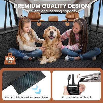 A-Pce 600D Heavy Duty Dog Car Seat Cover for Back Seat, 2026 Upgraded | Hard Bottom Back Seat Extender for Pets- Holds 600lbs, Waterproof Scratch Proof Nonslip Dog Hammock for Cars Trucks and SUVs - Image 4