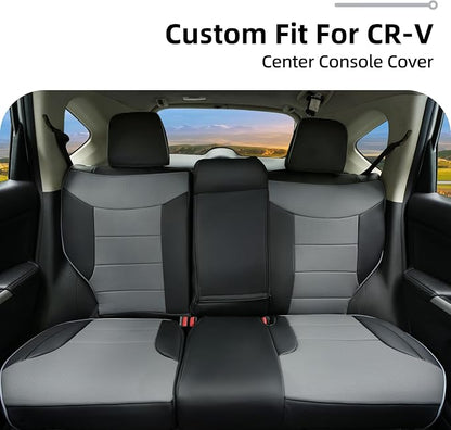 Lolcar Custom Fit CRV Car Seat Covers Full Set for Honda CR-V 2012 2013 2014 CRV LX;EX;EX-L Model - Leather (Black/Gray) - Image 4