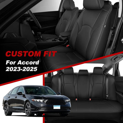 TTX LIGHTING Custom Fit Faux Leather Seat Covers for Honda Accord 2023-2025 | Original Factory Pattern Waterproof Full Set, Airbag Compatible Car Seat Protectors Complete Interior Upgrade Set - Image 3