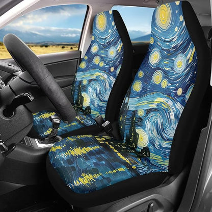 Automotive Seat Covers Starry Sky Seat Cover Front Seats Only for Women Men Universal fit for Cars, SUVs, Trucks Car Accessories Blanket Seat Protector Easy to Install - Image 2