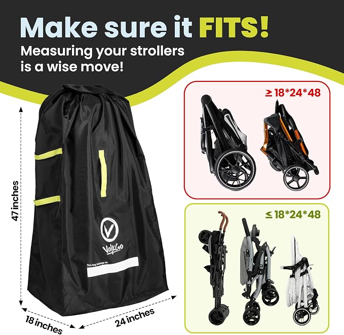 Super Extra Large Stroller Bag for Airplane with Padded Backpack Shoulder Straps, Double Stroller Cover for Air Travel, Jogger & Carrier - Fits All, Gate Check Bag, Waterproof Travel Cover. - Image 5