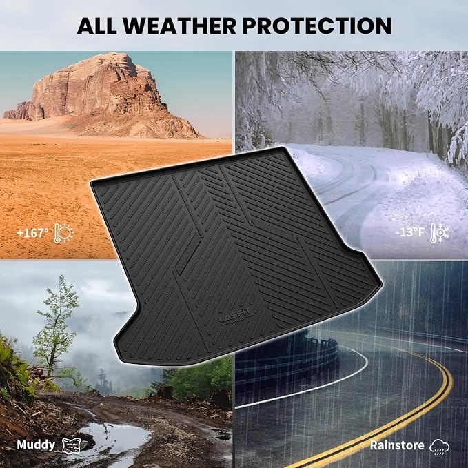 LASFIT Cargo Mat for Hyundai Ioniq 5 2024 2023 2022 / Ioniq 5 N 2025 | All Weather TPE Custom Fit Cargo Trunk Mat Accessories, Black - Image 6