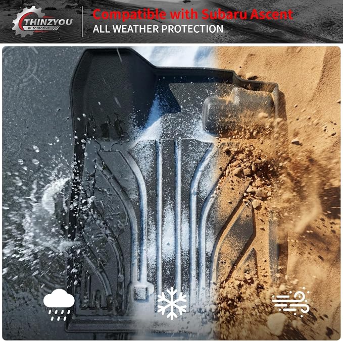 Floor Mats for 2019-2025 2026 Subaru Ascent | Trunk Mat Cargo Mat Liner TPE All Weather Back Seat Cover Protector 2023 Ascent Accessories - Image 9