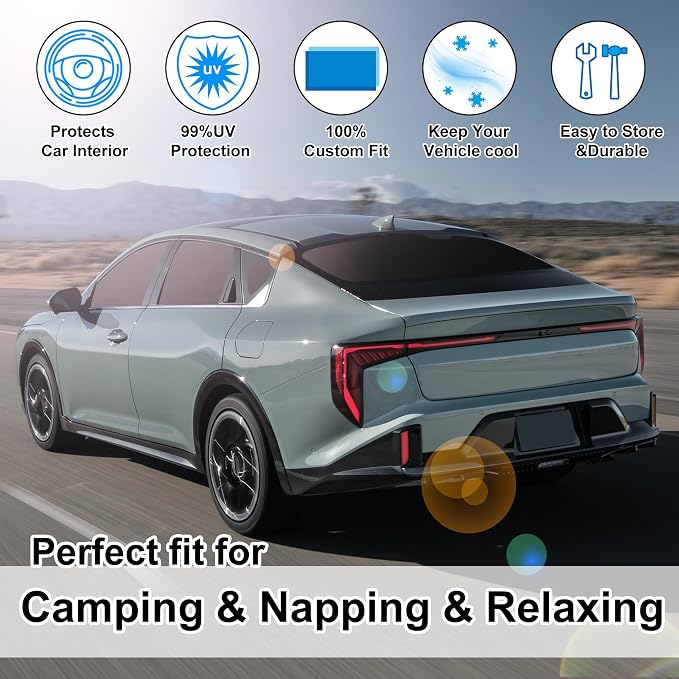 TINGLU Window Shades for Kia K4 2025 2026 Accessories Car Side Full Windows Rear Triangular Windshield Sun Shade Sun UV Rays & Privacy Protection for Camping 7PCS - Image 6