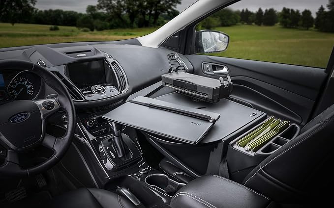 AutoExec AE-RMCD-PI-PS-BT Roadmaster Car Desk for Your Vehicle Workstation and Mobile Office, Black with 400 watt Power Inverter and Printer Stand | Vehicle Workstation, Mobile Office, 400 Watt Power Inverter, Printer Stand - Image 2