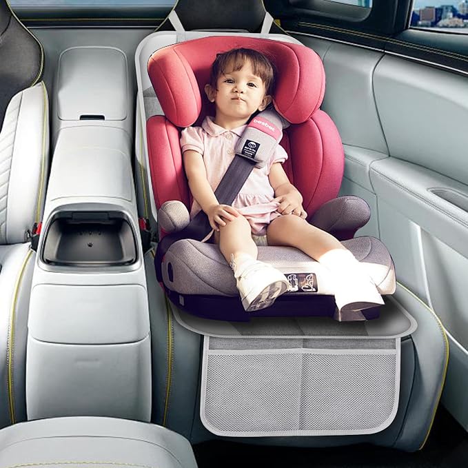 Meolsaek Car Seat Protector for Child Car Seat，Non-Slip Backing No Imprints | Durable Car Seat Mat 600D Fabric, Waterproof Car Seat Cover with Thick Pad - Image 3