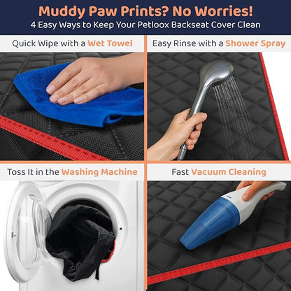 XL Dog Car Seat Cover for Back Seat, Waterproof Hammock for Car, SUV & Truck, Non-Slip Backseat Cover for Dogs, Heavy-Duty Dog Hammock Style Seat Protector Pets, Easy to Install & Clean - Image 5