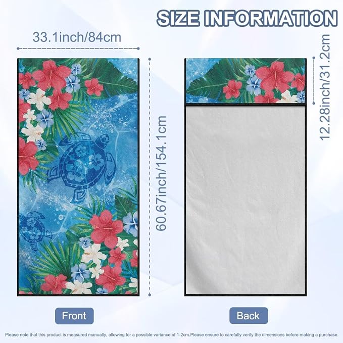Sea Turtle Flower Car Towel Seat Cover Comfort Soft Car Seat Towel Cover Breathable Cars Accessories with Storage Bag Universal Fit for Car SUV Van - Image 7