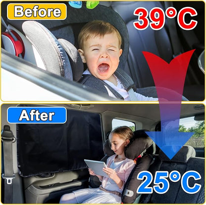 Lechin Magnetic Car Side Window Sun Shades for Baby, 2 PCS, 31.5 x 20 in | 10 M40 Magnets, UPF50+, Block Heats and UV Rays - Image 5