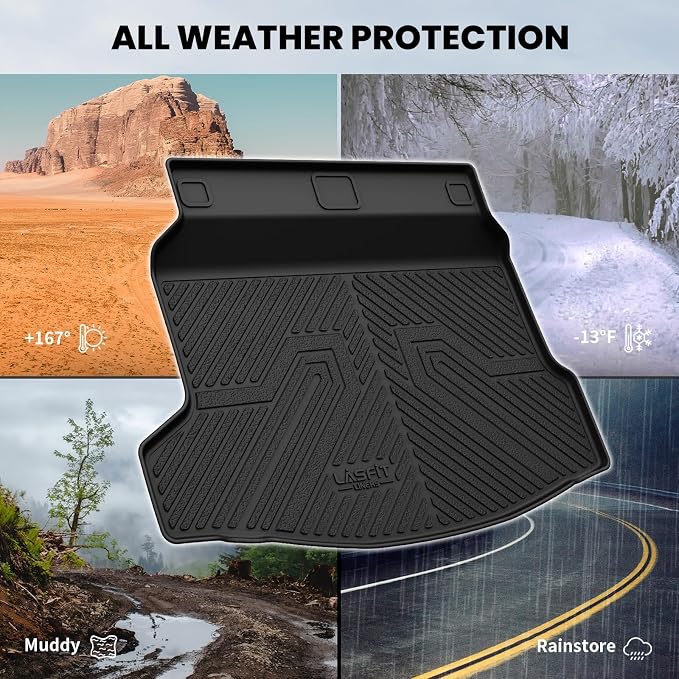 LASFIT All Weather Cargo Mats for Honda Civic 2022-2026 - Hatchback | Full Surround TPE Mats, Tall Walls, 3D Custom Fit, Non-Slip, Easy Clean, Tool-Free Install, Vehicle-Specific Accessories - Image 9