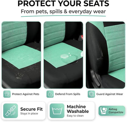 FH Group Automotive Car Seat Covers Front Set Premium 3D Air Mesh Front Seat Covers, Airbag Compatible Universal Fit Interior Accessories for Cars Trucks and SUVs - Mint - Image 5