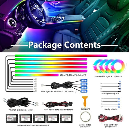 Dreamcolor Acrylic Car Interior Led Kit, Car Accessories 22 in 1 RGB Car Ambient Lighting Kits with APP Control and 213 Color Modes, Multicolor RGBW Neon Car LED Strip Lights with Music Mode - Image 5