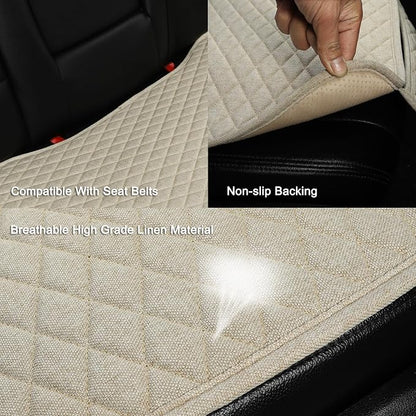 West Llama Linen Car Seat Covers,Bottom Seat Covers for Cars Include 1 Rear Bench Cover Universal Fits 90% Vehicles,SUVs,Cars,Sedans,Beige - Image 5