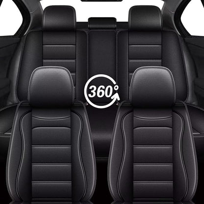 IKABEVEM Car Seat Covers Full Set Fit for Infiniti QX60 2014-2020: 5 Seats Auto Interior Accessories, Faux Leather Waterproof Seat Cushions Vehical Cover (Black) - Image 6