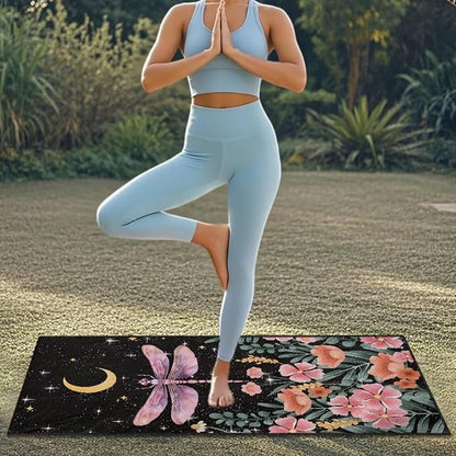Dragonfly Moon Car Seat Towel Cover for Front Seat Only Sweat Auto Seat Cover Protector Pink Dragonfly Flower Car Interior Seat Protector Driver Seat Cushion Cover for Yoga Swimming Hiking - Image 4