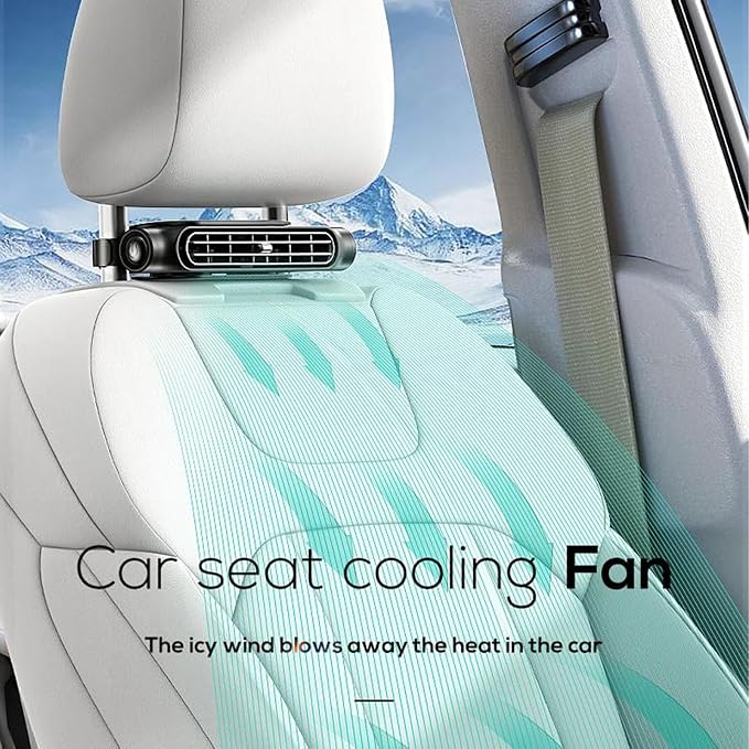 Car Seat Fan, Car Fans for Backseat for Kids, Mini Portable Battery Operated Back Seat Baby Quiet Headrest Neck Cooling Fan with 3 Adjustable Wind Speeds for All Cars Vehicle Jeep Van Rv Truck(BLACK) - Image 2
