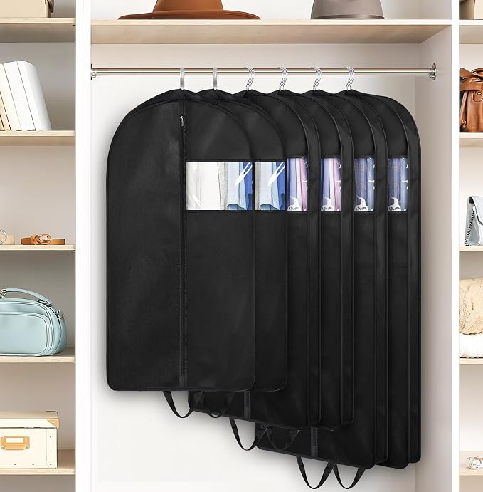 KIMBORA 35" Garment Bags for Hanging Clothes Travel, 4" Gusseted Suit Bags for Closet Storage Mens Garment Protector Cover for Coats, Jackets, Shirts (3 Packs) - Image 8