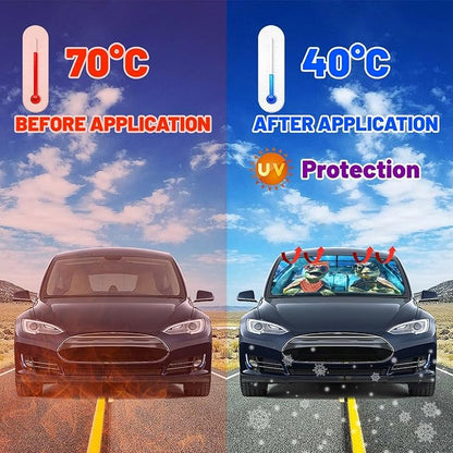 Fun Turtle Driving Windshield Sunshade Umbrella Sea Turtle Umbrella Sun Shade for Car Windshield Upgraded Heat Insulation Sunshades Car Front Window Covers for Trucks Sedan SUV Pickup - Image 3