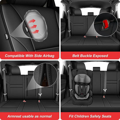 TTX LIGHTING Custom Fit for Nissan Rogue Seat Covers 2021-2026 5-Seats | Original Seat Pattern | Full Coverage | Easy Install | Waterproof | Faux Leather | Shield Your Car Seats | All Season - Image 6