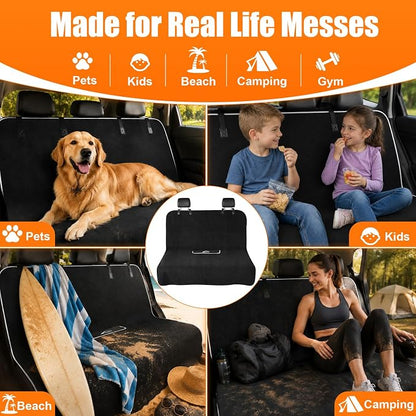 Back Seat Cover, Waterproof Non-Slip Bench Seat Protector for Cars | Sweatproof, Dual-layer Microfiber Terry Rear Seat Cover for Dogs and Kids, Fits for Cars, Vans, Trucks and SUVs - Image 7