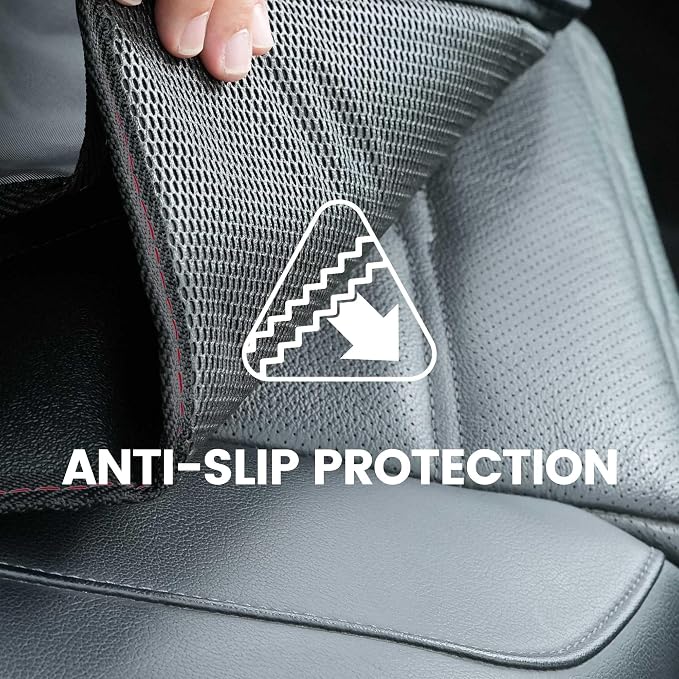 PIDO Car Seat Protector for Child Car Seat with Thick Padding, Black/Red | Waterproof, Non-Slip Backing, No Imprint, Carseat Protector Cover, Protect Leather Seats - Image 6