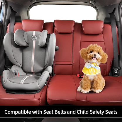 EKR Car Seat Covers for Honda HRV 2023-2027,Leatherette Full Set | Custom Fit for Honda HRV Sport /LX 2023-2027 Factory-Like Fit,360°Protection,Pet Friendly,Faux Leather(Burgundy) - Image 5