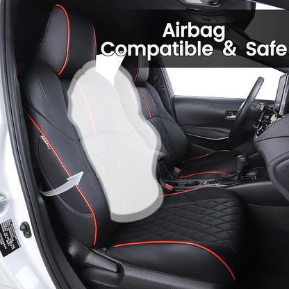HKZ Customized Special seat Cover for Toyota Corolla (Black+Red, 2023-2026 Corolla Hybrid SE) - Image 4