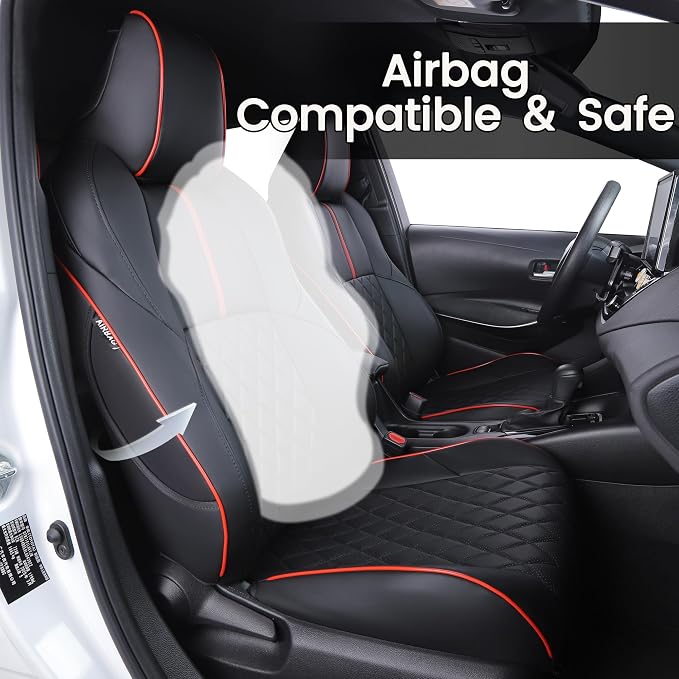 HKZ Customized Special seat Cover for Toyota Corolla (Black+Red, 2020-2022 Corolla XSE) - Image 4