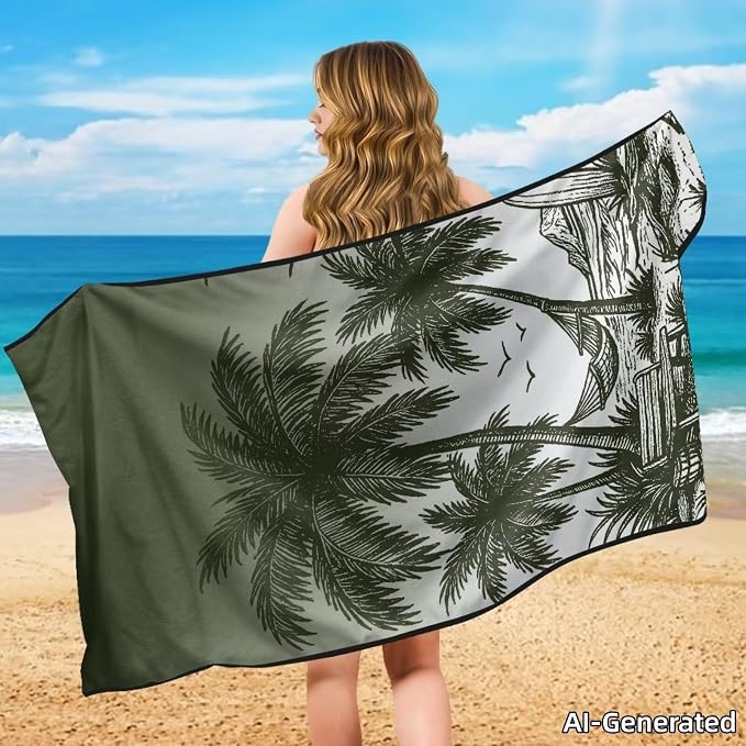 SEANATIVE Car Towel Seat Covers, Washable Seat Protector, One Towel Cushion Cover, Fit Beach Swimming Outdoor Sports, Universal Fit Most Cars Trucks SUVs, Coconut Plam Print - Image 4