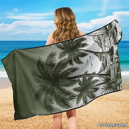 SEANATIVE Car Towel Seat Covers, Washable Seat Protector, One Towel Cushion Cover, Fit Beach Swimming Outdoor Sports, Universal Fit Most Cars Trucks SUVs, Coconut Plam Print - Image 4