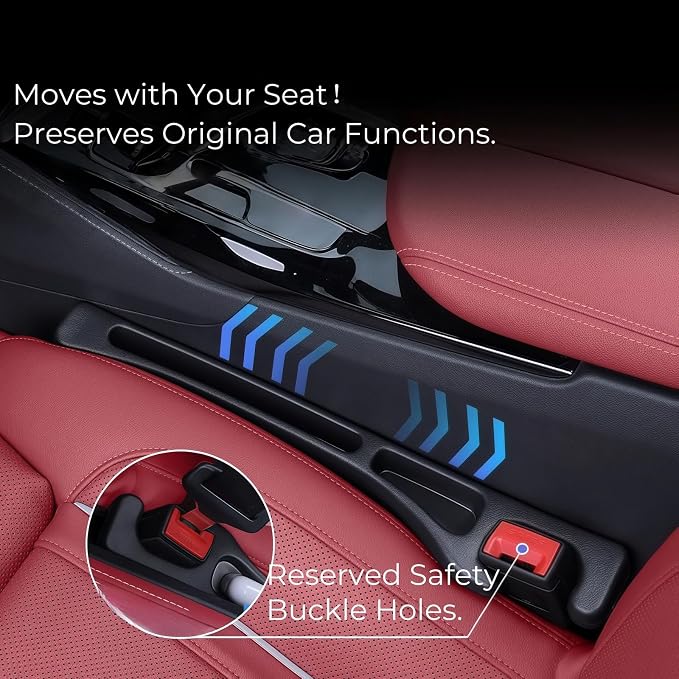 EnzeroTools Car Seat Gap Filler, 2-Pack No-Drop Seat Side Gap Seam Filler Organizer with Phone Holder, Universal Fit Fill The Gap Between Seat & Console, Perfect for Car, SUV, Truck - Image 5