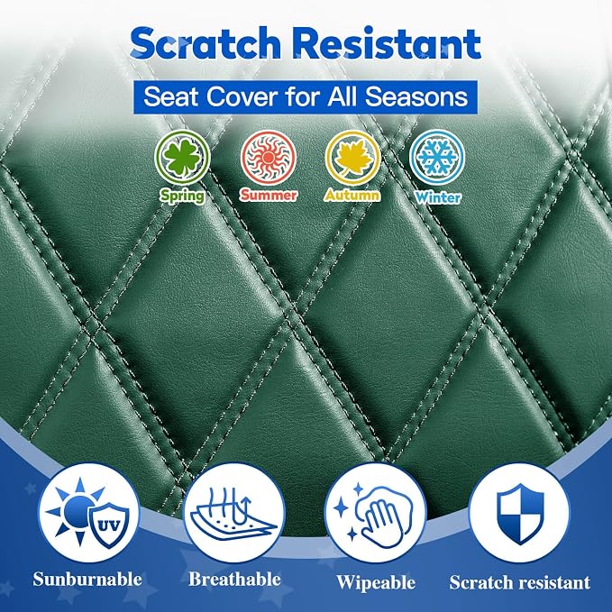 NOKINS Golf Cart Diamond Vinyl Seat Covers Fits Club Car Precedent 2004-UP | OEM Standard Front Seat Cushion,No Nails Required - Image 6