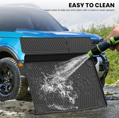 LASFIT Cargo Mats+Rear Back Seat Protector for Ford Bronco 4-Door 2021-2026 | All Weather TPE Trunk Liner+Underfloor Storage Mat+Backrest Cover Custom Fit Easy Clean, Not Fit Bronco Sport or 2 Door - Image 7