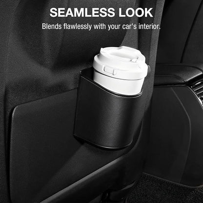 Car Door Cup Holder Sag-Free, Rigid Clip-On Extra Cup Holder for Car Backseat & Headrest, Fits 12-30oz Tumblers, Leather-Wrapped Car Cup Organizer for Sedans & EVs - Image 6