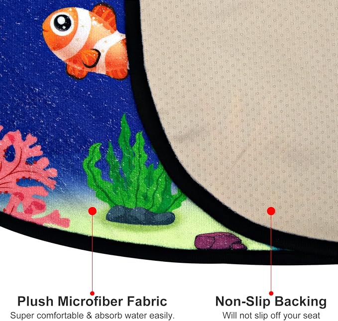 Waterproof Sweating Car Seat Cover for Post Gym Workout, Running, Swimming, Beach and Hiking, Universal Fit Non-Slip Bucket Seat Protector for Cars SUV Trucks, Machine Washable (Ocean) - Image 3