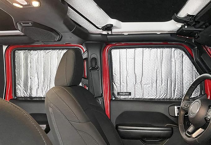 YelloPro Side Window Front Seat Reflective Sunshade Custom Fit for 2018 2019 2020 2021 2022 2023 2024 2025 2026 Jeep Wrangler, Unlimited JL, Sport, Sport S, Sahara, Rubicon 2 Door 4Dr (2pcs) - Image 5