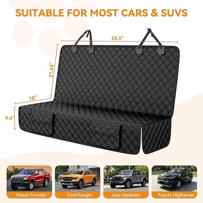 PETICON Dog Car Seat Cover for Back Seat, Rear Bench Seat Cover for SUVs | Waterproof Oxford, Side Flaps, Fits Tacoma/Grand Cherokee/Explorer/Ranger/Colorado, Velcro Openings for Child Seat Access - Image 2