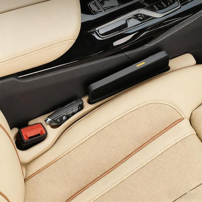 YLXGT Car Seat Gap Filler Organizer Universal for Car SUV Truck Accessories Seat Gap Plug Blocker with Storage Slot Beige 2 Pack - Image 2