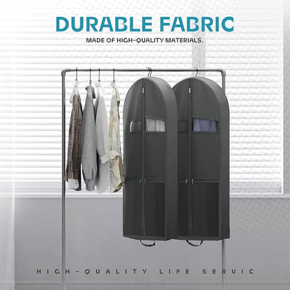 Lazebox 43" Travel Garment Bag with Accessories Zipper Pocket, Heavy Duty Suit Bag for Suits, Tuxedos, Dresses, Coats, Dark Grey, 1 pack - Image 4