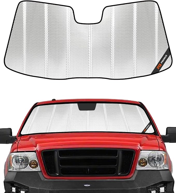 Pigenius Windshield Sun Shade for Ford F150 2004-2008, Lincoln Mark LT 2006-2007. Reflective Aluminum Film Front Window Sunshade - BLAZBLOCK by Pigenius