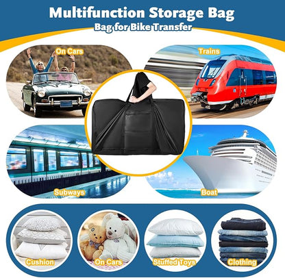 Bike Travel Bag,Heavy Duty 840D Transport Bicycle Storage Carry Bag with Strong Webbing,Portable Folding Cycling and Bicycle Bags Bike Suitcase Waterproof for Airplane Shipping - Image 5