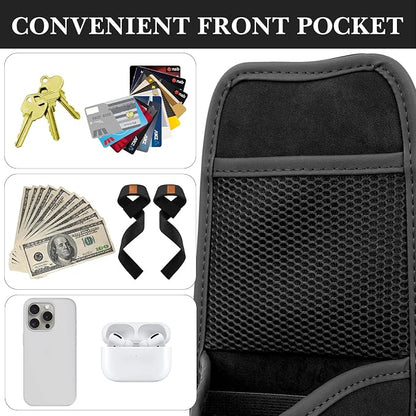 Linkidea Car Seat Side Large Water Bottle Holder Compatible with Owala FreeSip 24oz/32oz, Yeti Rambler 26oz/36oz, Auto Seat Large Car Bottle Hanging Storage Organizer with Mesh Pocket, Black - Image 4