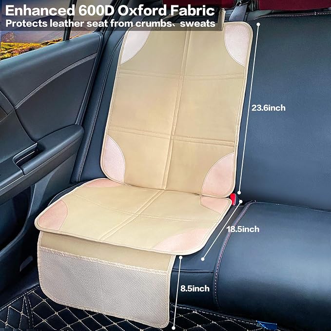 Car Seat Protector, Non-Slip Backing Will Not Leave Imprint (Ochre, 1 pc) | Waterproof Thicker Car Seat Cover for SUV, Sedan, Truck, Leather Car Seat Cushion - Image 3