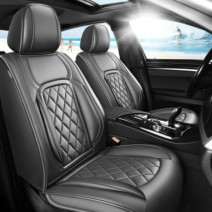 Fit Camry Premium Leather Car Seat Covers for Toyota Camry 2012-2025 2026 - Waterproof，Breathable，All-Weather Seat Cushion Protecto & Airbag Compatible, Full Set Black by Unknown
